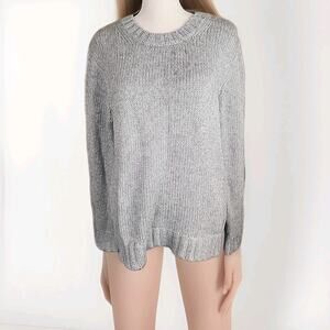 J. Crew Merino Wool Blend Sweater Women's M Gray Pullover Crewneck